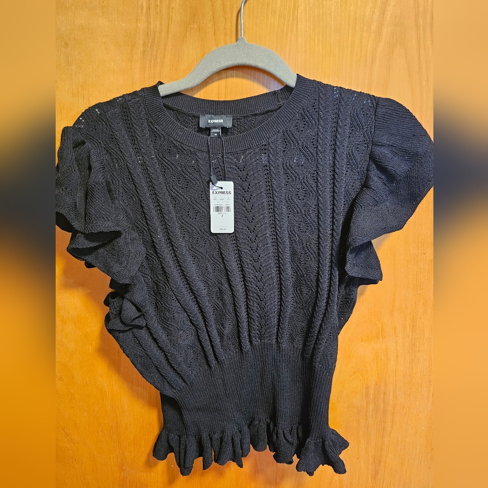 Black knit blouse from Express